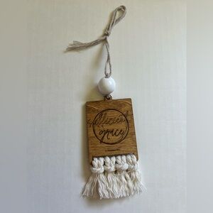 Wooden rear-view mirror car charm